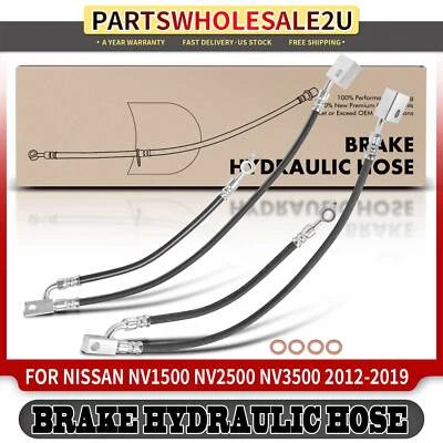 2x Front LH & RH Brake Hydraulic Hose for Nissan NV1500 NV2500 NV3500 2012-2019 — 第 1/4 张图片