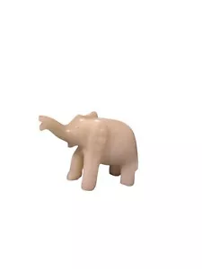 Vintage Marmor Onyx Stein handgeschnitzt Elefant gebändert 3" hoch mal 4" lang - Bild 1 von 19
