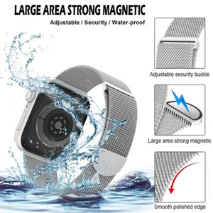 41/45/49mm Armband Edelstahlband Magnet für Apple Watch Ultra2 9-1 SE - Bild 1 von 11