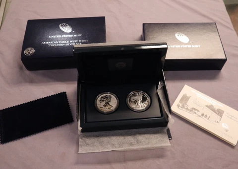 2013-W 2013W American Silver Eagle West Point 2 Coin Proof & Reverse Set Box Cover