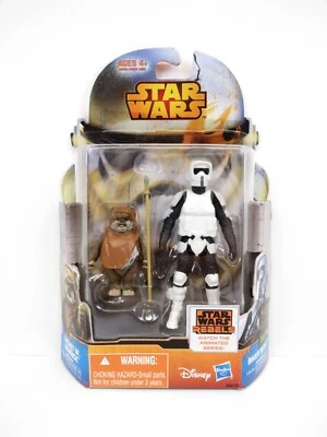 Figura Star Wars Wicket/Biker Scout Mission Series Paquete de 2 MS10 - ROTJ - NUEVO Foto 1 de 3