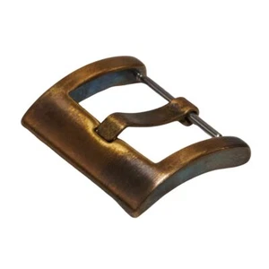 Uhrenarmband Schnalle GEALTERT MASSIV BRONZE gebogen 18 mm - 26 mm Federbalken Pam Hommage - Bild 1 von 5