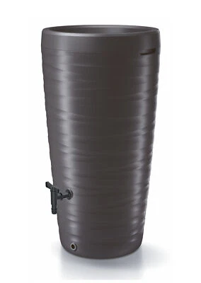 Regen Tonne 240 L m. Wasserhahn - grau - Wasser Tank Fass Pflanzschale Deckel - Bild 1 von 4