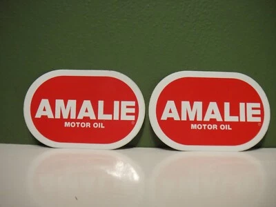 Vintage Lot 2 Amalie Racing Motor Oil Decal Sticker Hot Rat Rod Muscle Car NHRA - Image 1 of 2