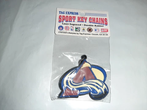 Vtg Colorado Avalanche Rubber Keyring Keychain NOS  Tag Express Cover