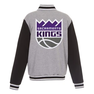 NBA Sacramento Kings Reversible Full Snap Fleece Jacket JHD Embroidered Logos  - Picture 1 of 6