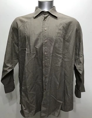Oscar Dela Renta Brown Botton Down Men Long Sleeve Size XL 17.5 - Image 1 of 4