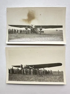 FOTOS de avión trimotor Royal Air originales 2 instantáneas mediados de 1920 coches personas - Imagen 1 de 8