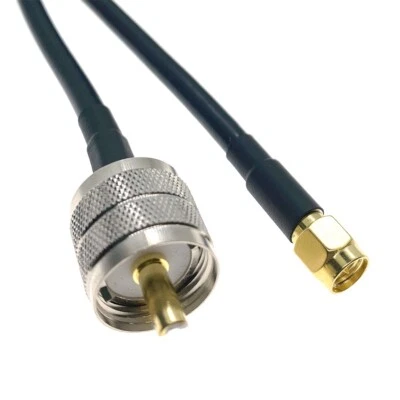 UHF PL259 Male to SMA Male straight crimp RG58 cable RF jumper pigtail lot - Image 1 of 4