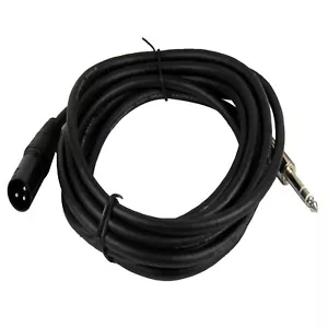 15FT XLR 3-Pin Male Cable To 6.35mm 1/4" Stereo Mono Shielded Audio Cable Cord - Picture 1 of 11
