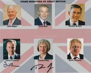 David Cameron & Theresa May  Hand Signed 8x10 Photo Autograph Politic - Picture 1 of 2