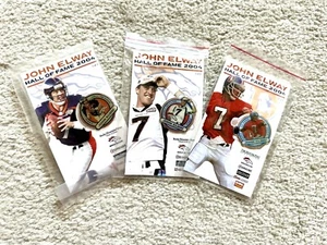 John Elway Hall of Fame 2004 Denver Broncos Vintage Hat Pin Set Of 3 NFL NEW - Picture 1 of 2