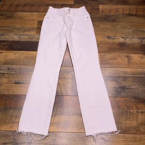 Paige Amber Jeans Womens 23 White Mid Rise Crop Frayed Ends - Picture 1 of 10