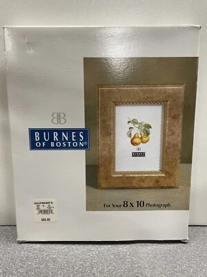 Marco de fotos de madera con cuerda dorada bruñida Burnes of Boston 8x10 nuevo en caja Foto 1 de 4
