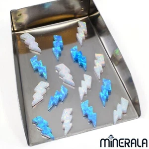 STORM LIGHTNING BOLT SHAPE SYNTHETIC LAB CREATED OPAL BEADS FULL DRILLED WP0276F - Picture 1 of 14