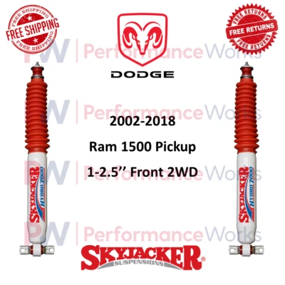 Skyjacker Hydro Shock Pair 1-2.5" Front Lift For 02-18 Dodge Ram 1500 Pickup 2WD - Image 1 of 4