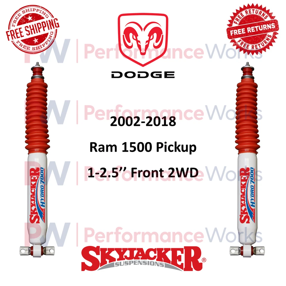 Skyjacker Hydro Shock Pair 1-2.5" Front Lift For 02-18 Dodge Ram 1500 Pickup 2WD - Image 1 of 4
