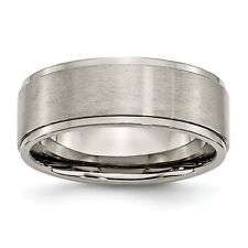 Titanium 8mm Brushed Mens Wedding Ring Band Sz 9.5