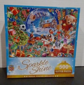 PUZZLE-Sparkle & Shine-  Glitter-Snow Globe Dreams-Brand New-500 Pieces- 21 x 15 - Picture 1 of 10