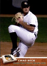 2007 South Bend Silver Hawks Grandstand #3 Chad Beck Woodville Texas TX Card