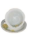 Vintage Gold Trim Footed Tea Cup  Saucer Japan Yellow Floral READ