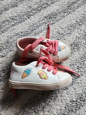 Zara toddler girl shoes Ice cream Cute new leather Size 21 EUC! - Image 1 of 4