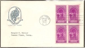 US SC # 854 Washington Inauguration - Block Of 4- FDC. House Of Farnam Cachet. - Picture 1 of 1