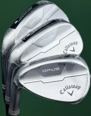 Callaway Opus Chrome Wedge Set LEFT Hand 52-10*, 56-12*, 60-10* Steel LH NEW - Image 1 of 4