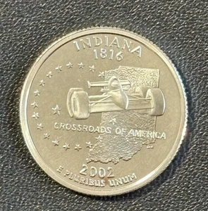 2002-S SILVER PROOF INDIANA STATE QUARTER 90% SILVER 6.25 Grams L@@k - Picture 1 of 2
