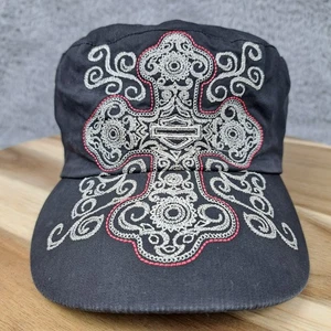 Harley Davidson Hat Cap Strap Back Black Cadet Army Motorcycle Cross HD Womens - Picture 1 of 8