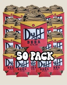Juego de 50 enfriadores de latas de cerveza Duff a granel - 12 oz divertido novedad reventa regalos al por mayor - Imagen 1 de 1