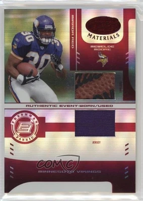 2004 Leaf Certified Materials Freshman Fabric Mirror Red Mewelde Moore Rookie RC - Image 1 of 2