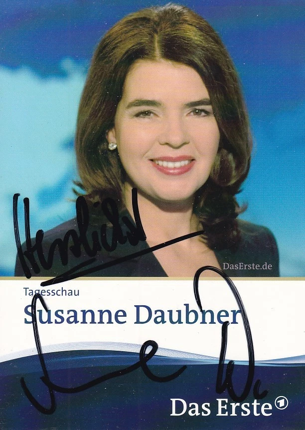 Susanne DAUBNER - dt. TV-Moderatorin, ARD, Tagesschau, Original-Autogramm! - Bild 1 von 1