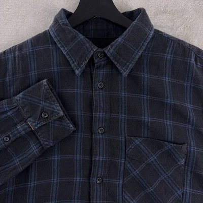 Nudie Jeans Co Long Sleeve Shirt Mens Size Large Blue Organic Cotton Plaid - image 1 of 4