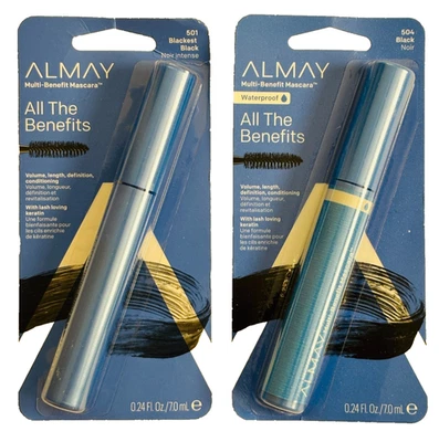Almay Multi-Benefit Eye Mascara #501 & #504 Black Volume Length Definition - Image 1 of 4