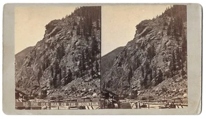 Weitfle Colorado Stereoview #52 Old Man On The Mountain Clear Creek Canon - Picture 1 of 2