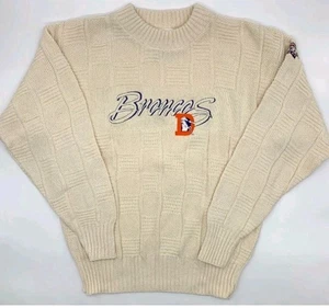 Suéter Tejido Bordado De Colección Denver Broncos Adulto XL Antigua Deporte Hecho en EE. UU. - Imagen 1 de 8