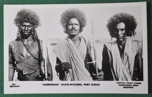 Sudan vintage picture postcard Hadendoas fuzzi wuzzies Port Sudan (F190) - Picture 1 of 2
