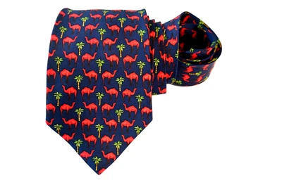 CORBATA HOMBRE ROSA AZUL MARINO, ROJO/CAMELLO Ancho: 3.50" Largo: 58" Foto 1 de 3