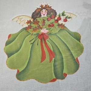 Melissa Shirley Designs Autumn Angel Front And Back Needlepoint Canvas 12x10" - Picture 1 of 2