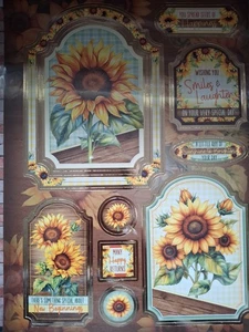 Hunkydory Fabulous Blumen Sonnenblume Lächeln Karte Topper Set - Bild 1 von 1