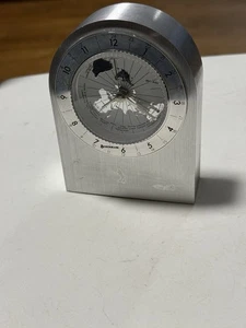 Aluminum Body World Clock  5" Tall, Working Good - Picture 1 of 11