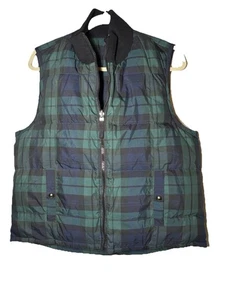 LAUREN Ralph Lauren Daunenweste Damen L Tartan kariert grün Wende Stepp Reißverschluss - Bild 1 von 15