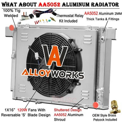 3 Rows Radiator Shroud Fan For 94-2002 Mercedes-Benz SL500 1990-93 500SL 5.0L V8 Foto 1 de 4