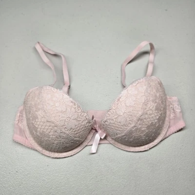 Sujetador Gilly Hicks Mujer 34C Rosa Floral Push Em Up Balconette Lazo Encaje Foto 1 de 4