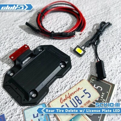 Rear License Plate Bracket w/ 3rd Brake Light for SCX10 III Jeep Wrangler - Image 1 of 3