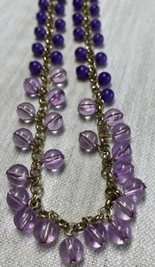 COLDWATER CREEK Necklace Lucite Like Lavender Purple Blue Beads17" - Picture 1 of 7