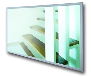 Far Infrared Heated Mirror Panel Glass Electric Radiator 600W 120cm x 60cm - Picture 1 of 2
