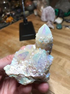 Pearl Opal Angel Spirit Aura Quartz Gemstone Small Size Cluster Specimen 001 - Picture 1 of 12