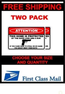 THIS HOME IS PROTECTED Vinyl Decal Sticker 2nd Amendment Gun Firearm Pistol - Picture 1 of 2